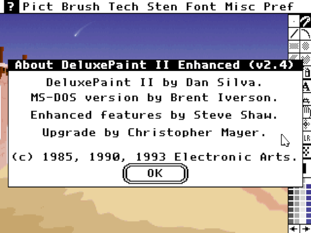 Screenshot of DeluxePaint II (v2.4)