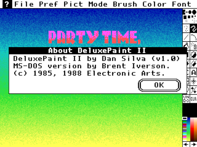 Screenshot of DeluxePaint II v1.0